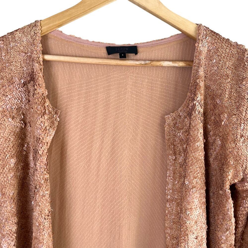 J.Crew Collection Sequin Open Front Cardigan Silk… - image 2